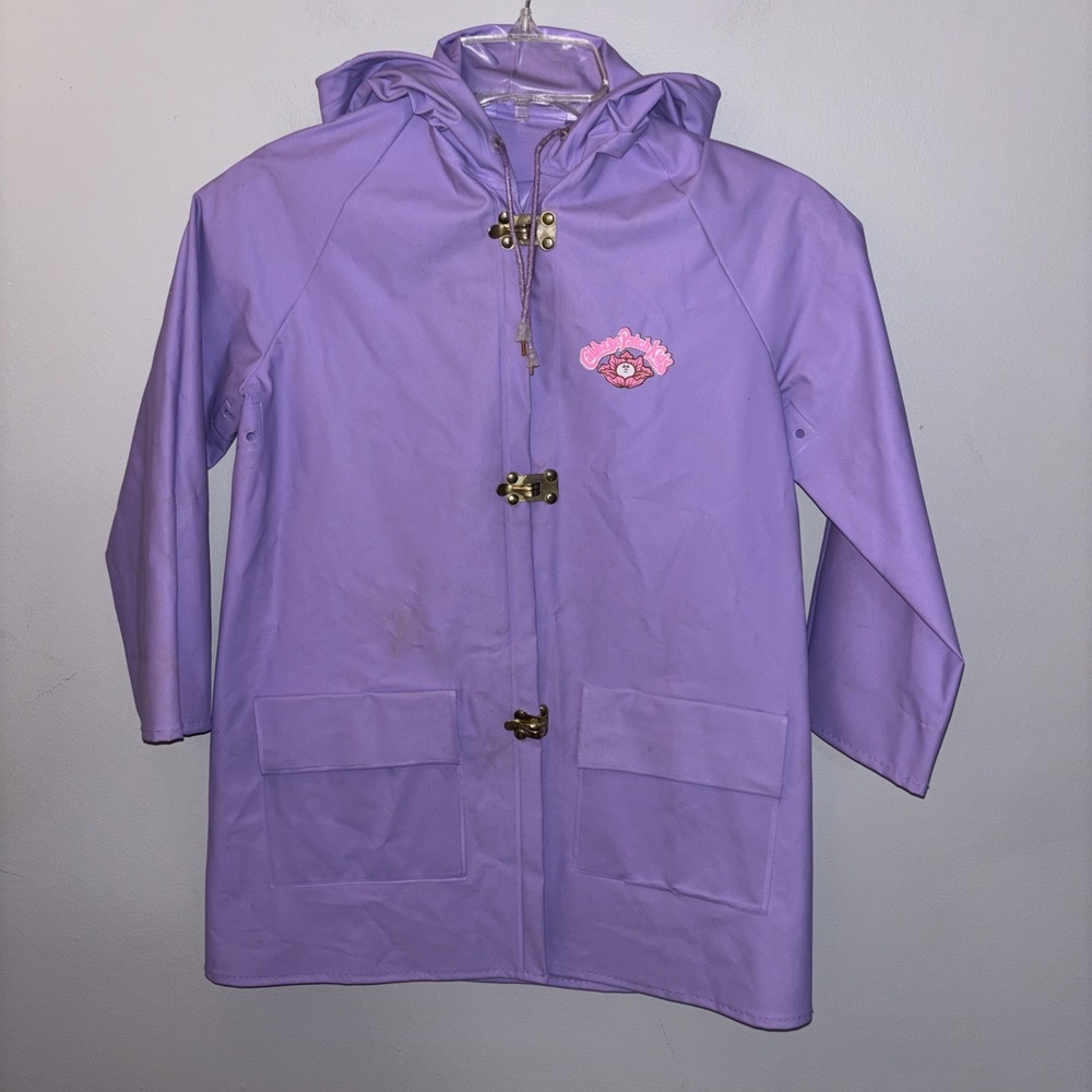Vintage Purple Cabbage Patch Kids 1983 Girl's Size 6X Hooded Rain Jacket